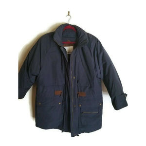 London Fog Mens Down Filled Parka Removable Liner/Hood Size L Reg